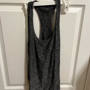 Dark grey lululemon tank top with razor back design